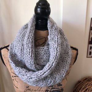 Lauren Conrad Gray Metallic Thread Loop Scarf